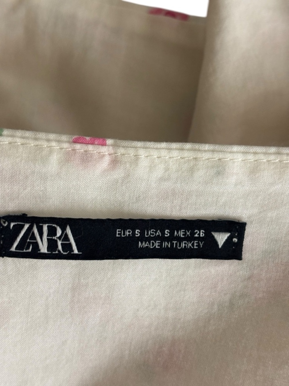 Zara Bustier Crop Top Smocked Floral White Pink Size S Coquette Cottagecore - Picture 9 of 10